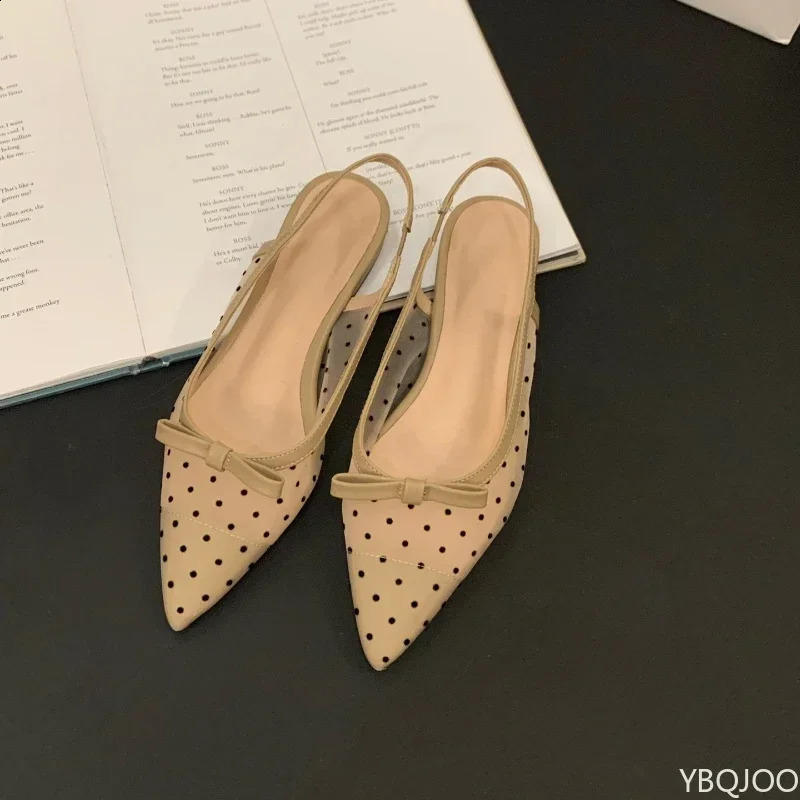 Ladies elegant shoes French Bow tie low heel Shoes Fairy style Baotou sSndals Summer mesh breathable flat heels Zapatos 260626 - view 5