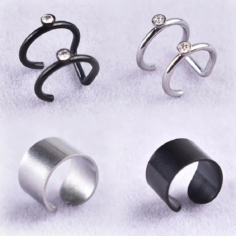 1 Piece Punk ManWomen Stainless Steel Ear Clip Earring Cuff Wrap Earrings No piercingClip On Cartilage Jewelry 260623 - view 6