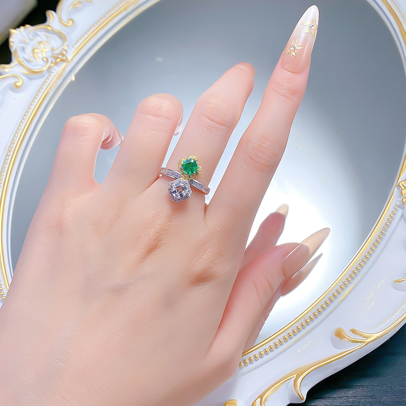 2026 Choucong Designer Wedding Rings Ins Top Sell Luxury Jewelry Pure 100% 925 Sterling Silver Asscher Cut High Carbon Diamond Eternity Women Bridal R - view 8