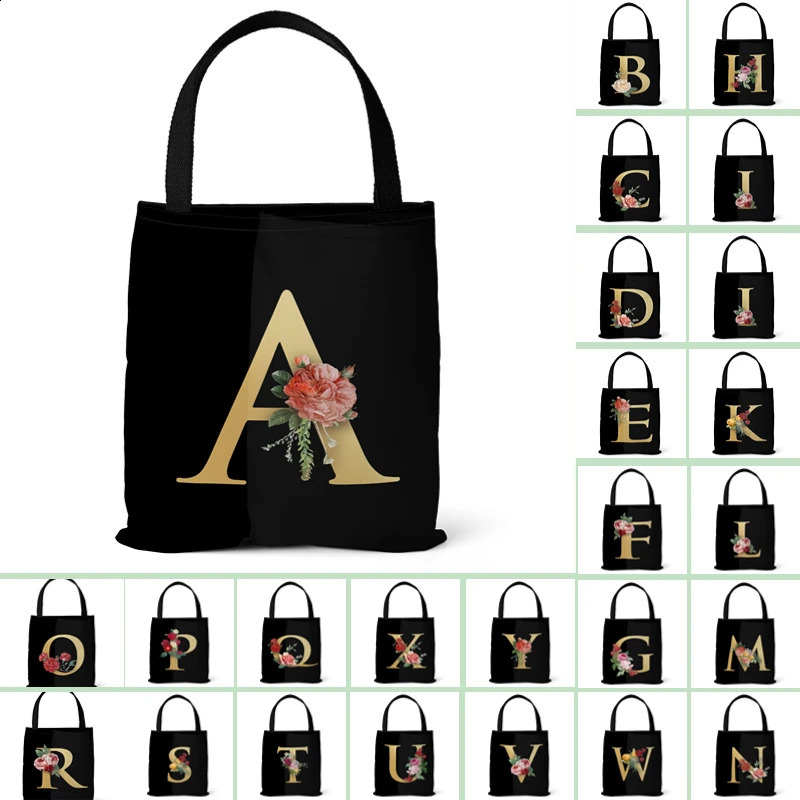 Letter Printing Canvas bag Lightweight Shoulder bag Tote bag Handbag Shopping bag Holiday Gift Bag 260625
