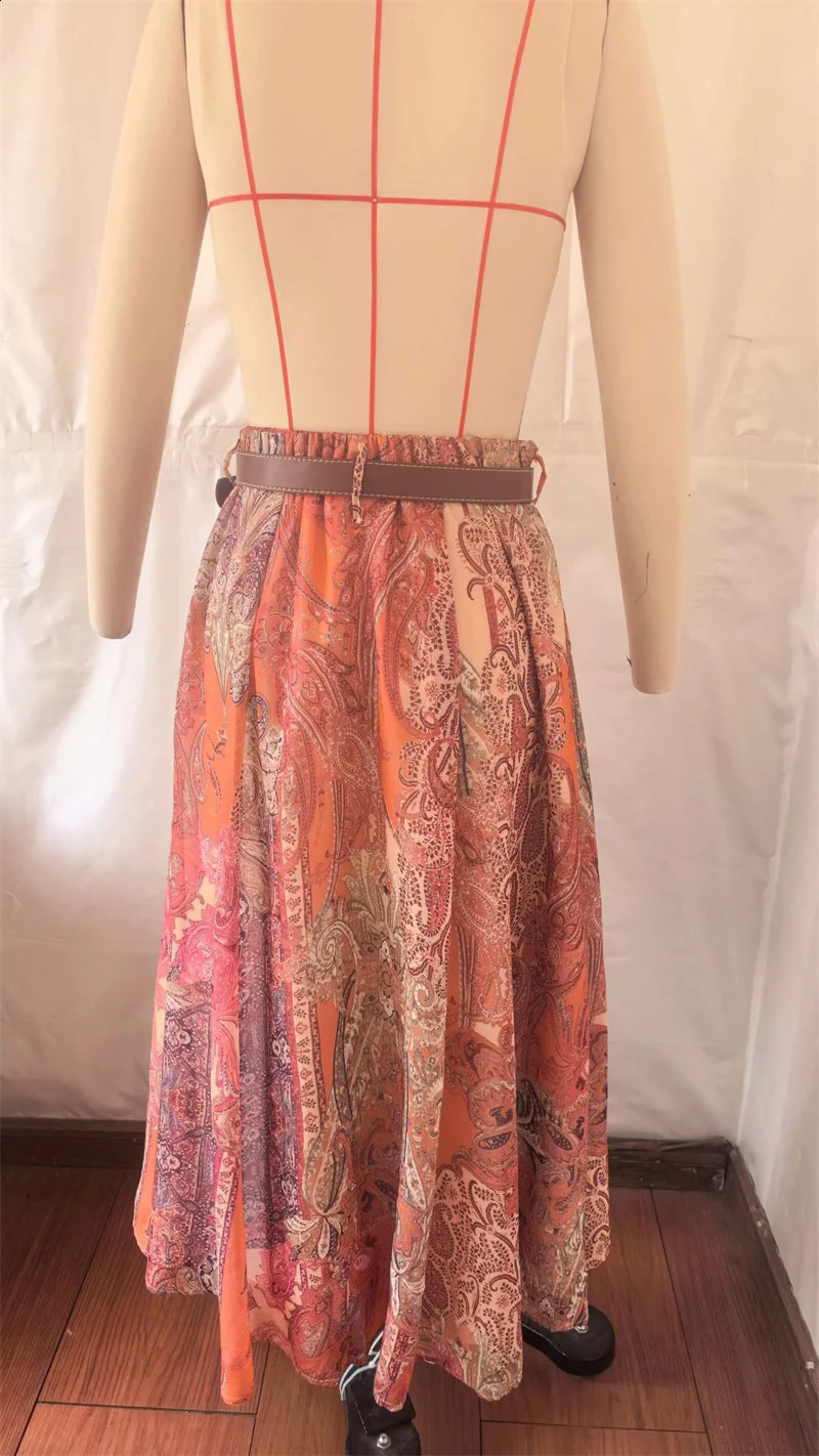 Womens Dress Summer 2026 Style Paisley Print ALine Loose Midi Skirt Vacation Fashionable 260626 - view 7