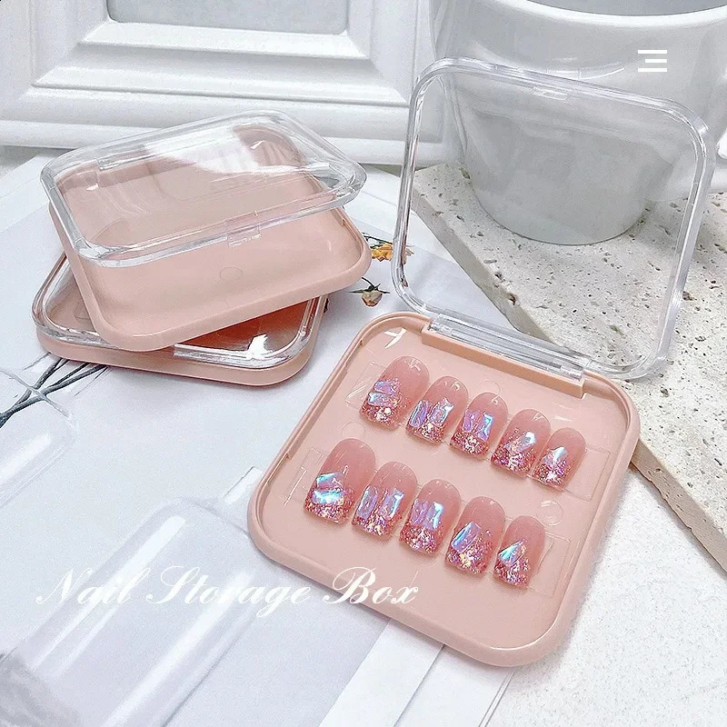 10 Pieces Empty Nail Boxes For Packaging Square Shape Box Wholesale Nail Tips Press On Nail Packaging Case Small Business 260626 - view 3