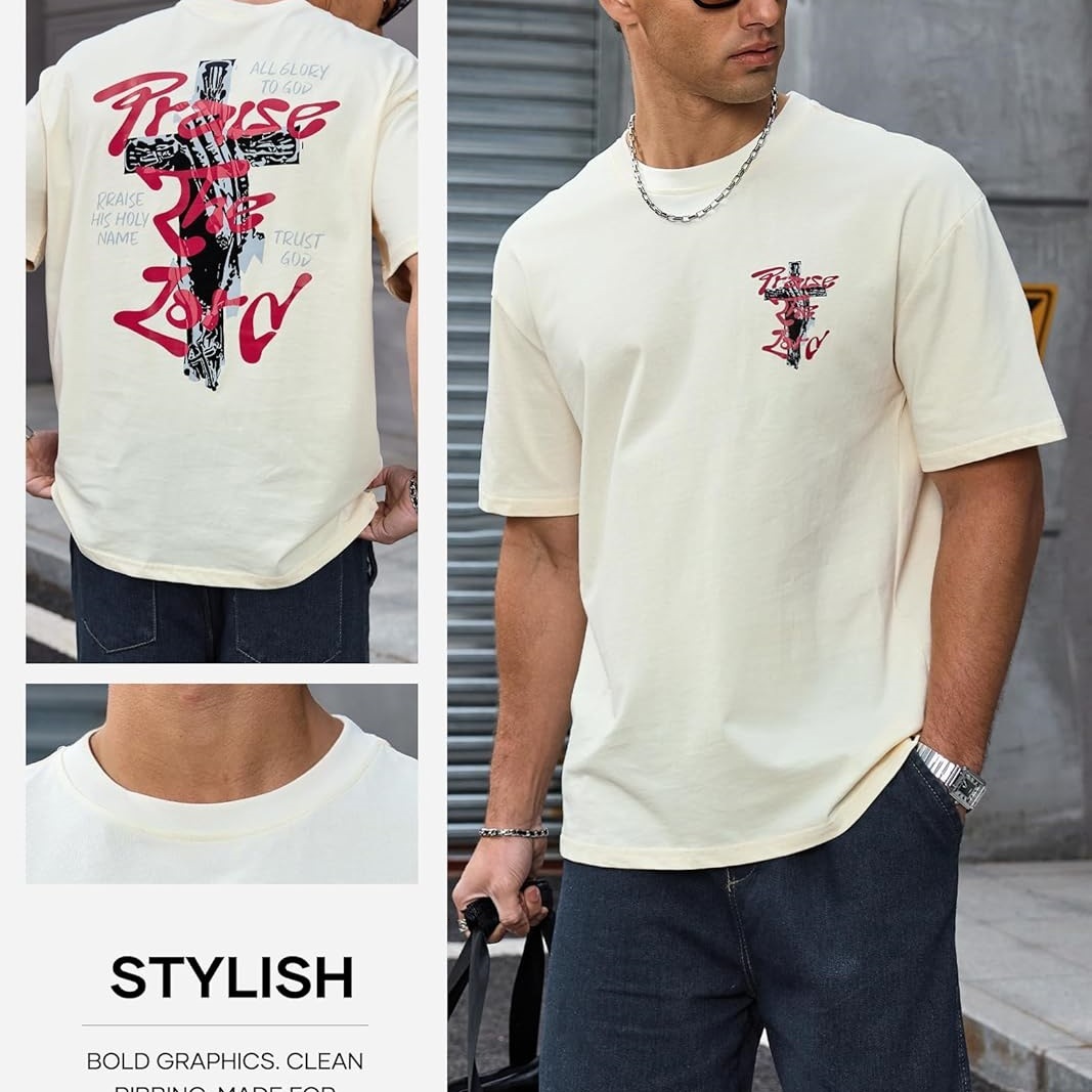 Designer Men Breathable Cotton T-Shirt, Daily Casual Space Theme Tie Dye Short Sleeve Top Plus Size - view 5