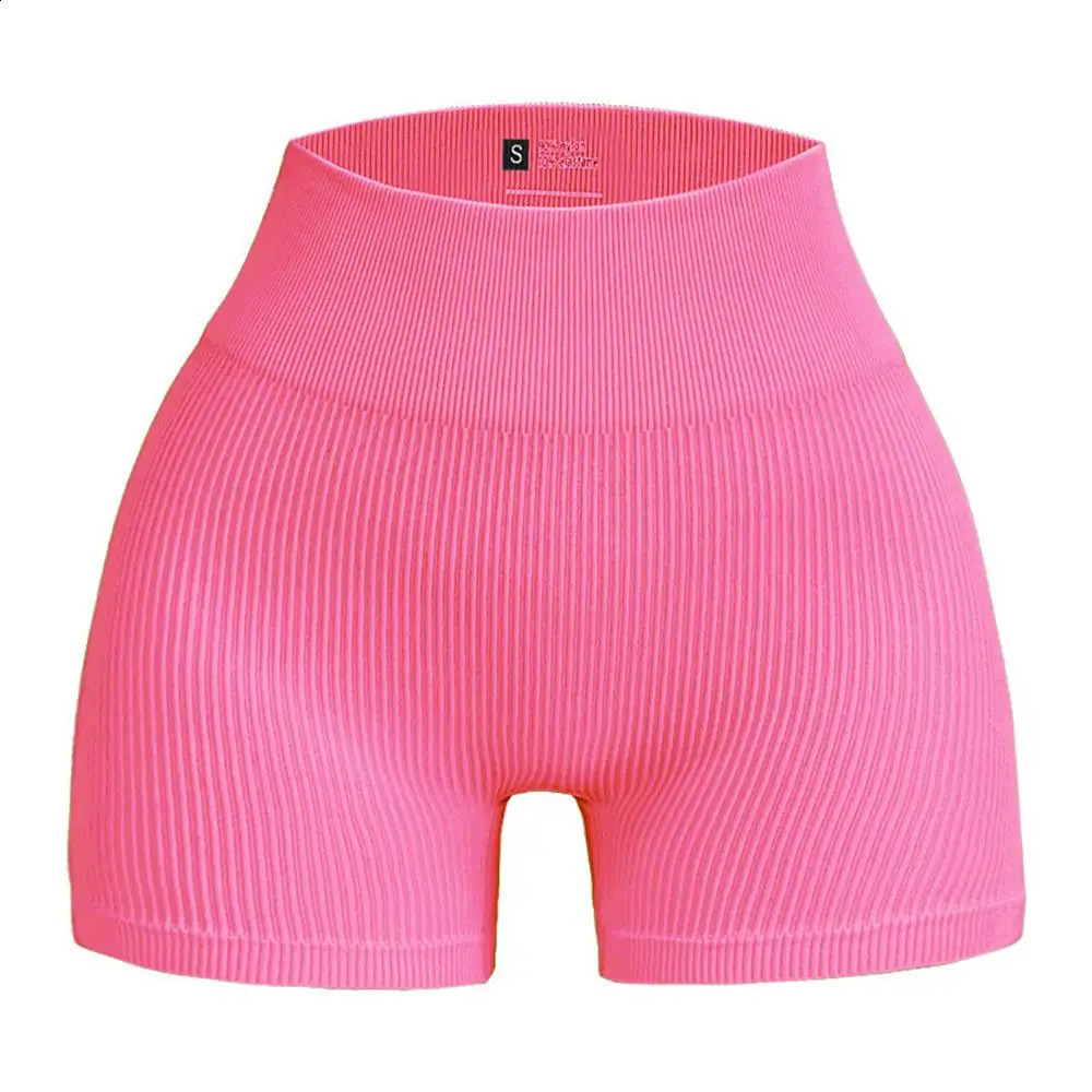 Seamless threaded shorts womens summer outdoor stretch yoga three-inch pants high-waisted and hip-lifting tight sports pants 260626 - view 6