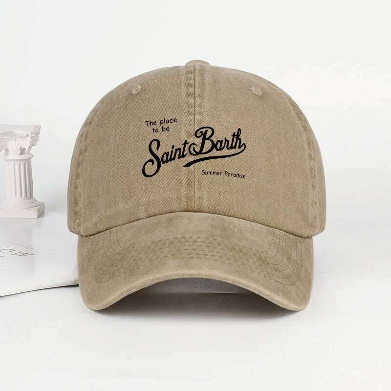 Saint Barth "The Place To Be" Print Washed Baseball Cap Adjustable Unisex Summer Vacation Sun Hat W260626 - view 6