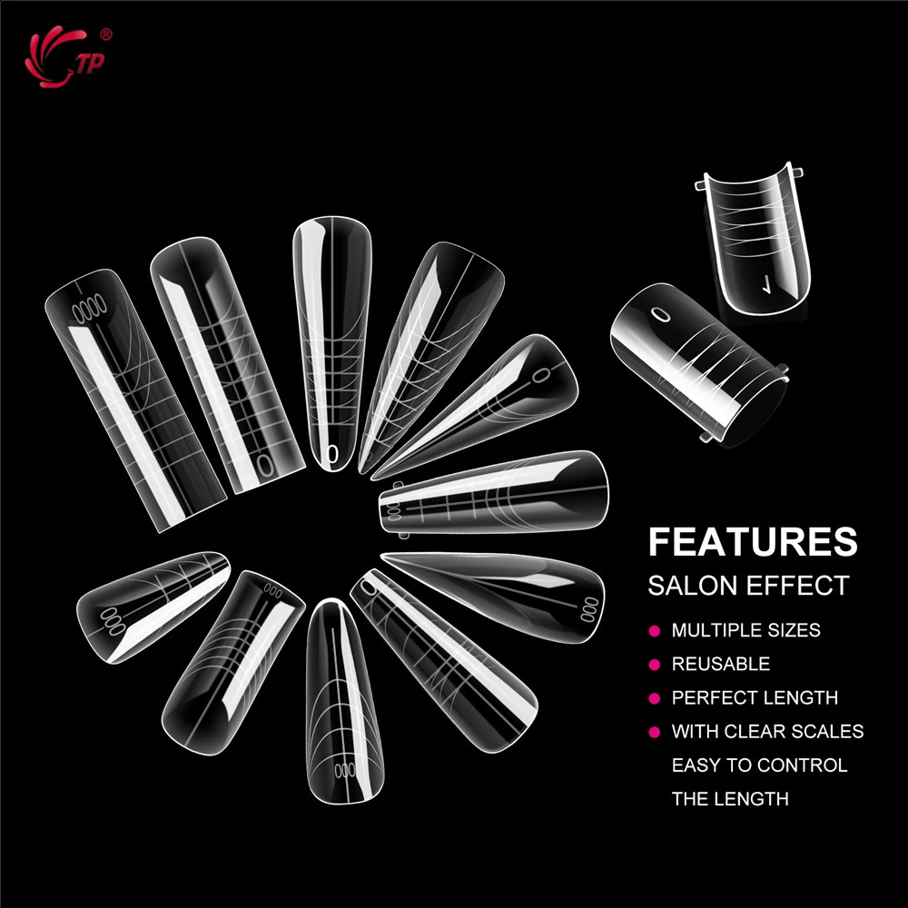 TP 168PCS Plastic Nail Forms for Manicure Full Cover Nail Tips Duet System Dual Forms Reusable Nail Extension Molds 12 Styles 260626 - view 3