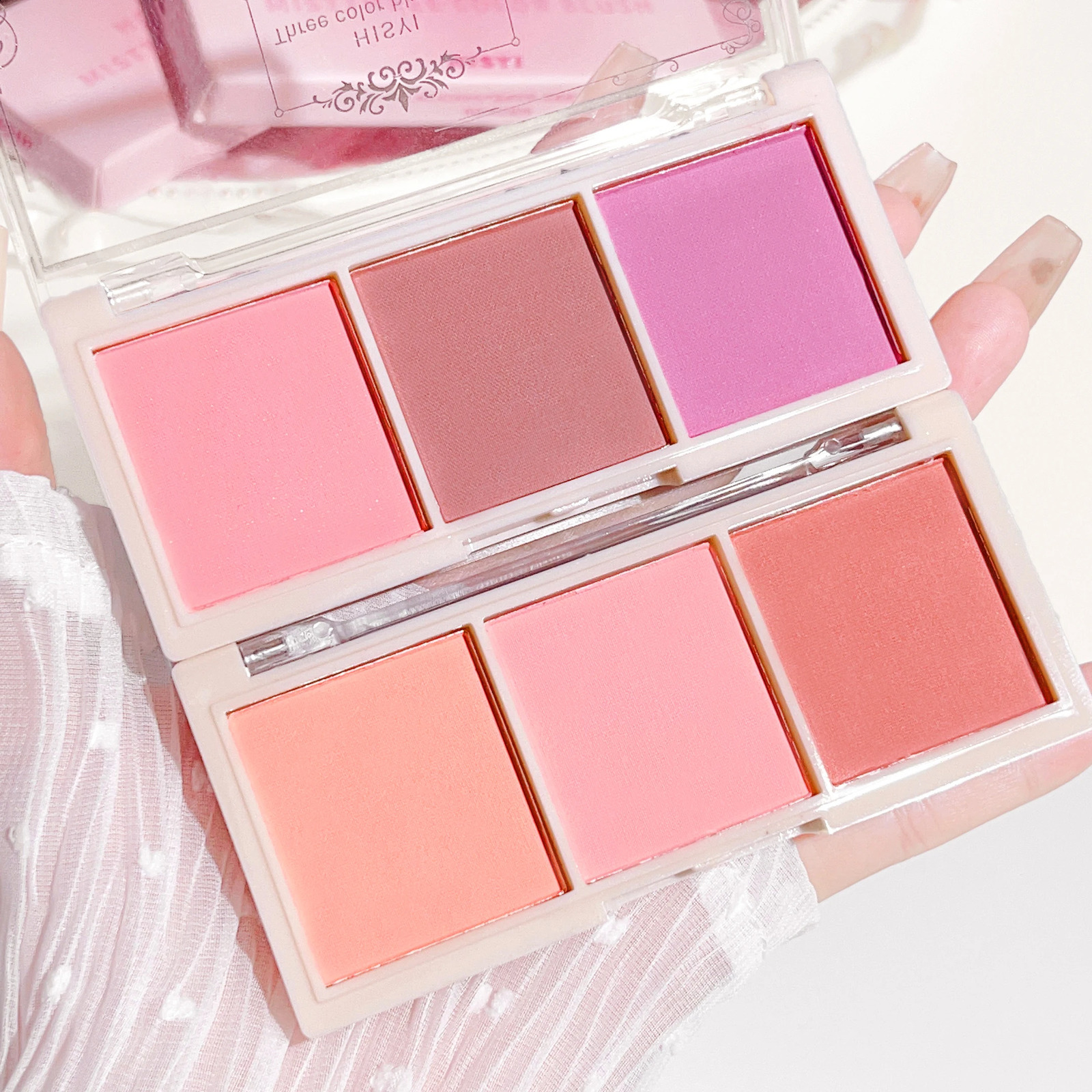 HISYI three-color blush natural color rendering delicate non-flying powder matte rouge holding makeup clear vitality girl blush 260625 - view 3