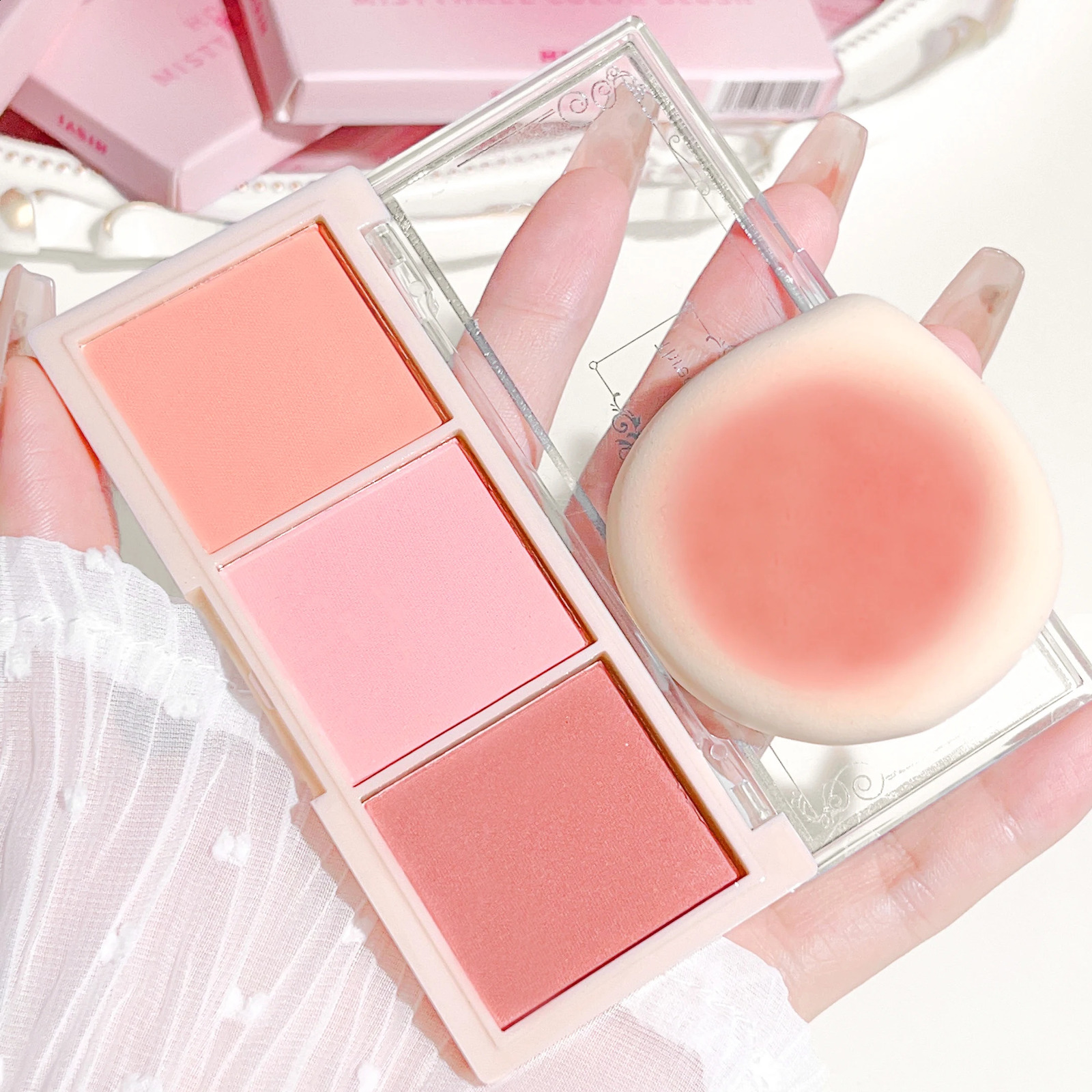 HISYI three-color blush natural color rendering delicate non-flying powder matte rouge holding makeup clear vitality girl blush 260625 - view 5