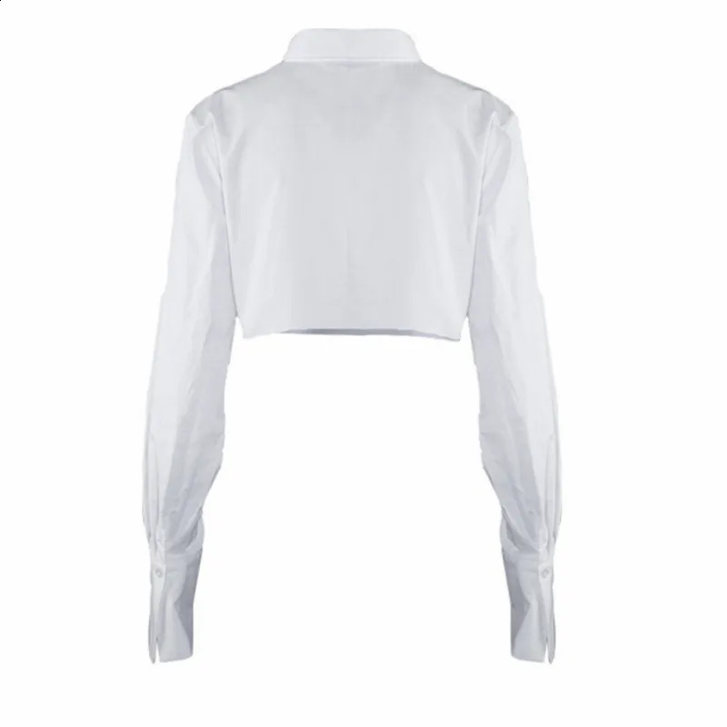 Women Long Sleeve Korean K-POP Shirt Spring Fashion Ladies Club Street Sexy Short White Top Blouse 260626 - view 6