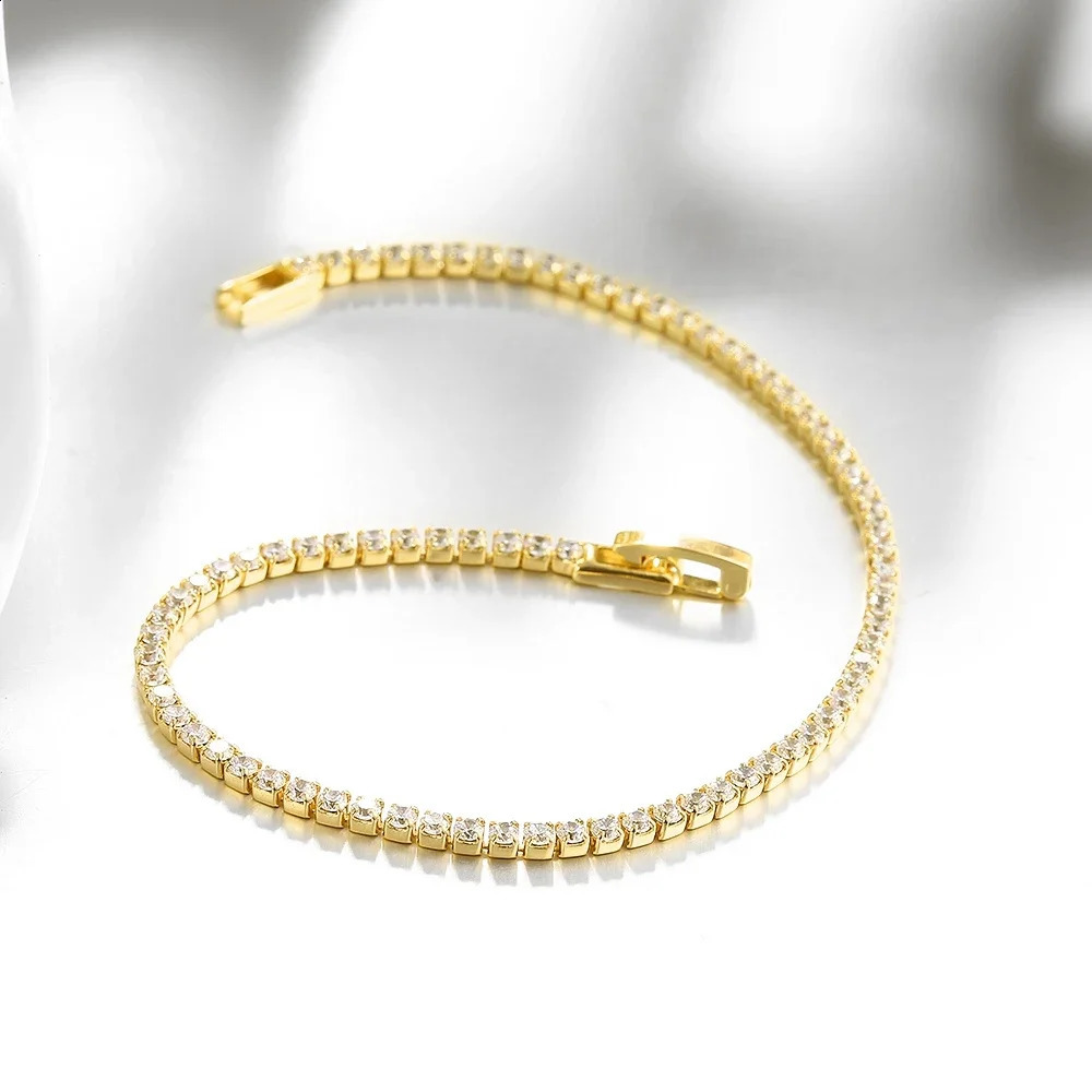 16-19CM Pure 925 Sterling Silver Tennis Bracelet with 2mm Zirconia - Silver Bangle Anniversary Gift 260626 - view 6