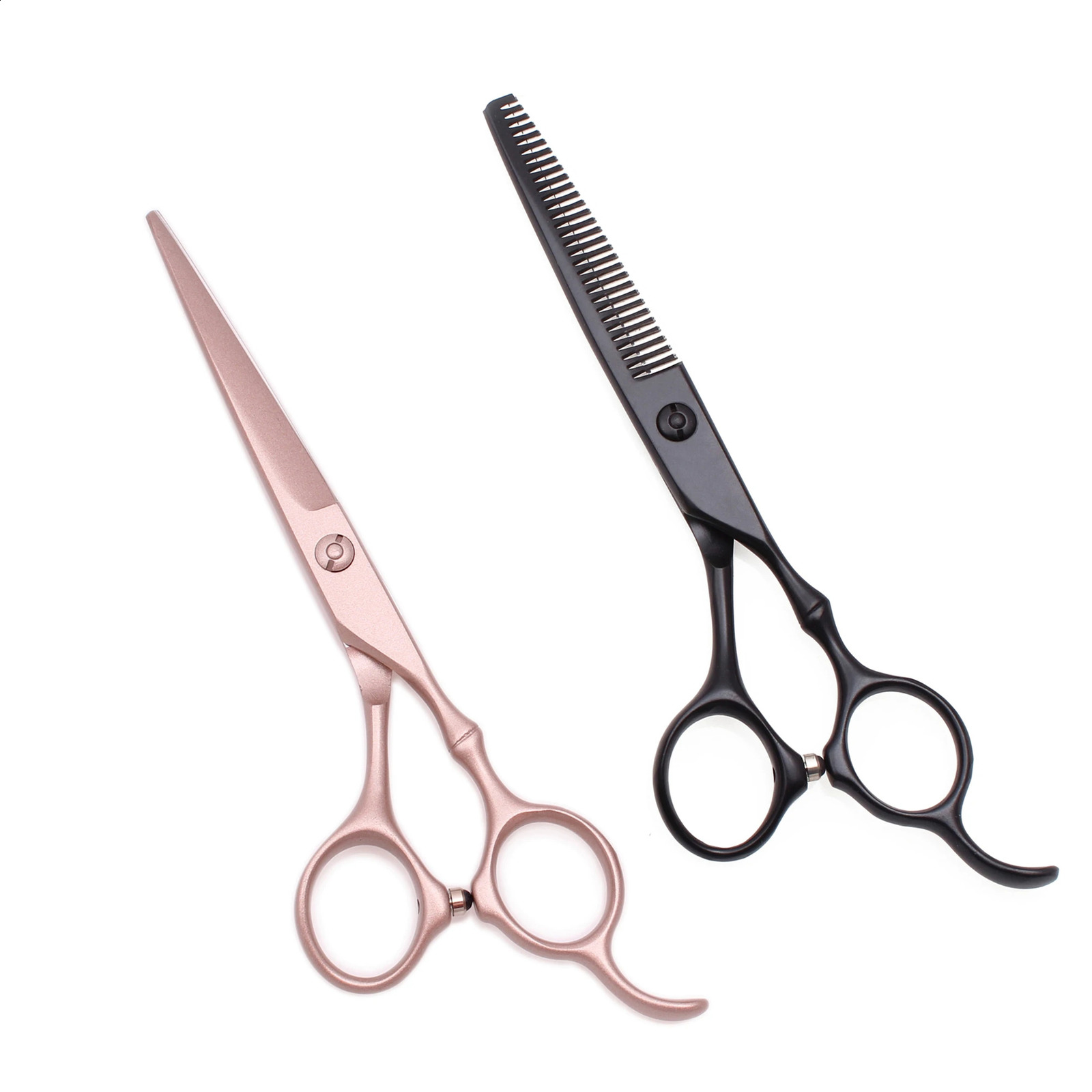 6 Hair Scissors Professional BambooShaped Handle Hairdressing Hairdresser Cutting Japan 440C Shears Rose Gold C9030 260615 - view 5