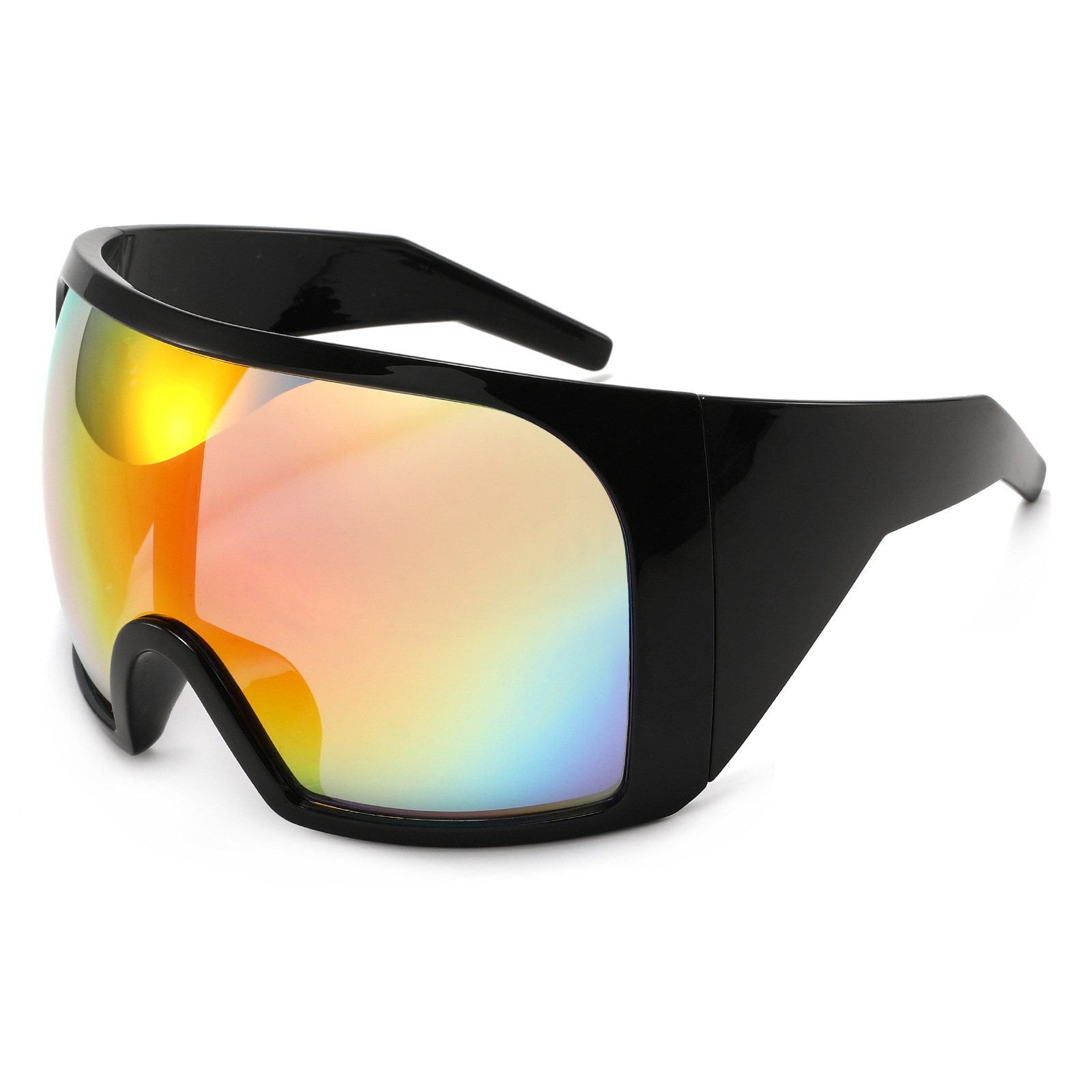New European And American Large-Frame One-Piece With A Futuristic Tech Feel, Integrated Punk Protective Fashion Sunglasses For Women - view 6