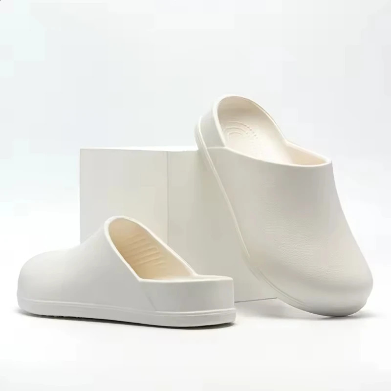 Mens Kitchen Chef Shoes Waterproof Garden Clogs Closed Toe Half Shoes Rubber Slippers Restaurant el Working Summer Beach 260626 - view 7