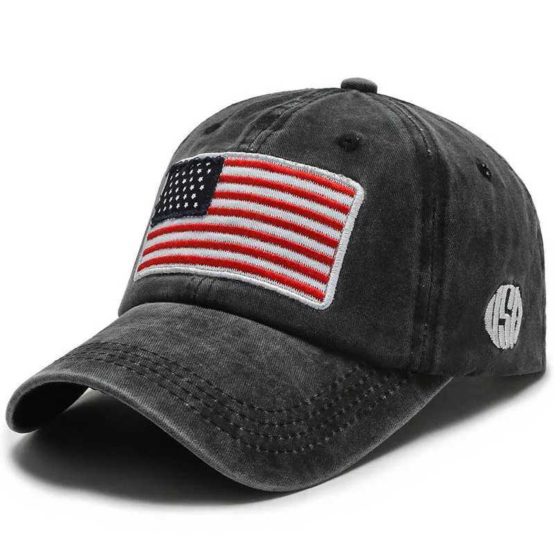 USA Baseball Flag Embroidery Washed Distressed Sports Hat Adjustable Sunscreen Dad Hats For Women Men M260626 - view 4