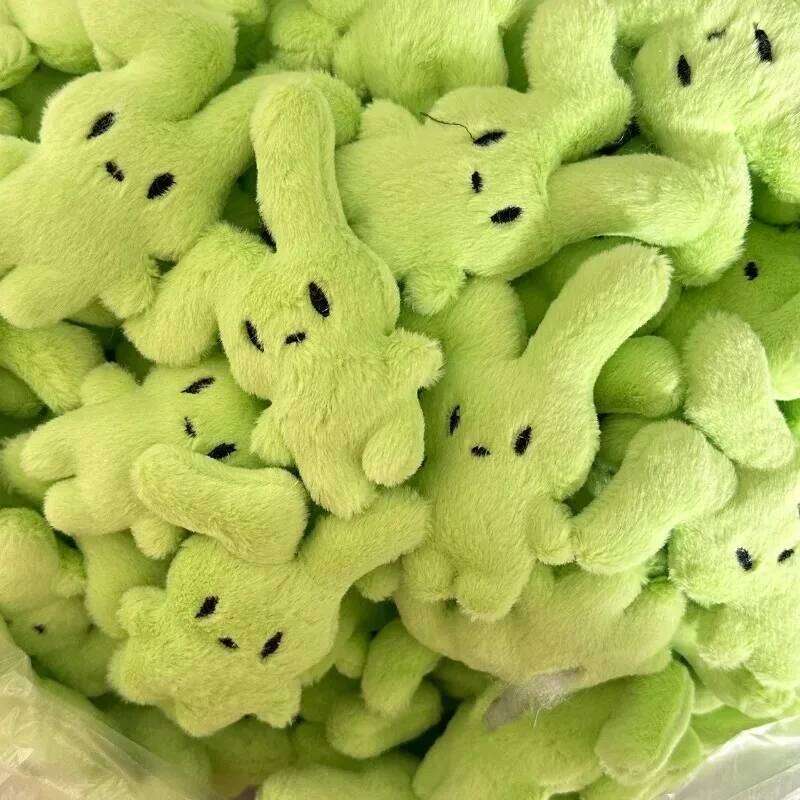 Kawaii Cartoon Keychain New Cute Green Pink Plush Soft Rabbit Doll Keys Chains Funny Lovely Animals Backpack Bag Pendants 26Y0626 - view 7