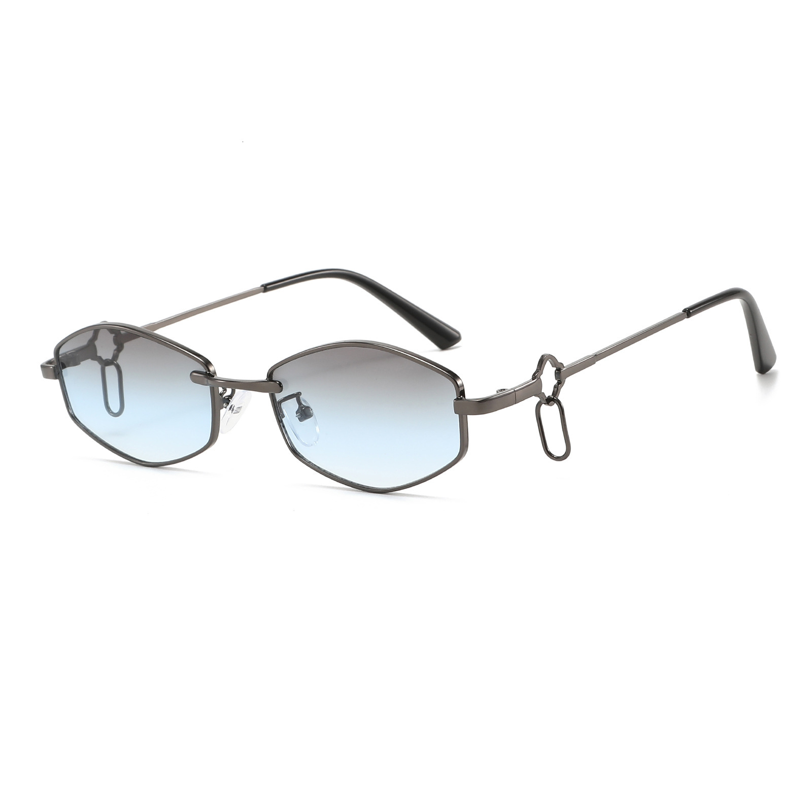New Polygonal Metal Small-Frame Sunglasses, European And American Fashion Show, Personalized Street Style, Internet Celebrity Women's Sunglasses