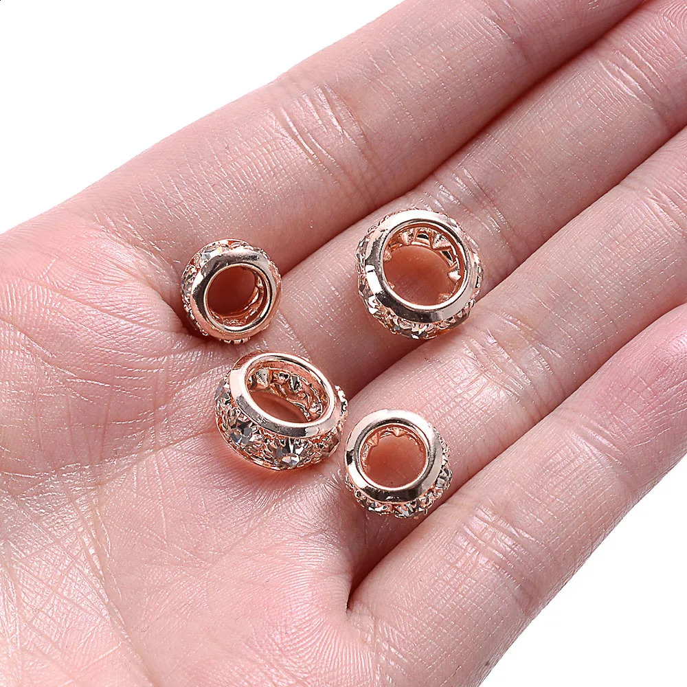 10-30pcs/lot Rhinestone Spacer Beads Round Gold Silver Metal Czech Crystal Beads for Jewelry Making DIY Bracelets Accessories 260623 - view 6