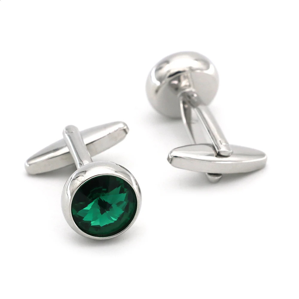 Mens Crystal Cufflinks Green Color Stone Top Quality Wedding Cuff Links 260626 - view 7