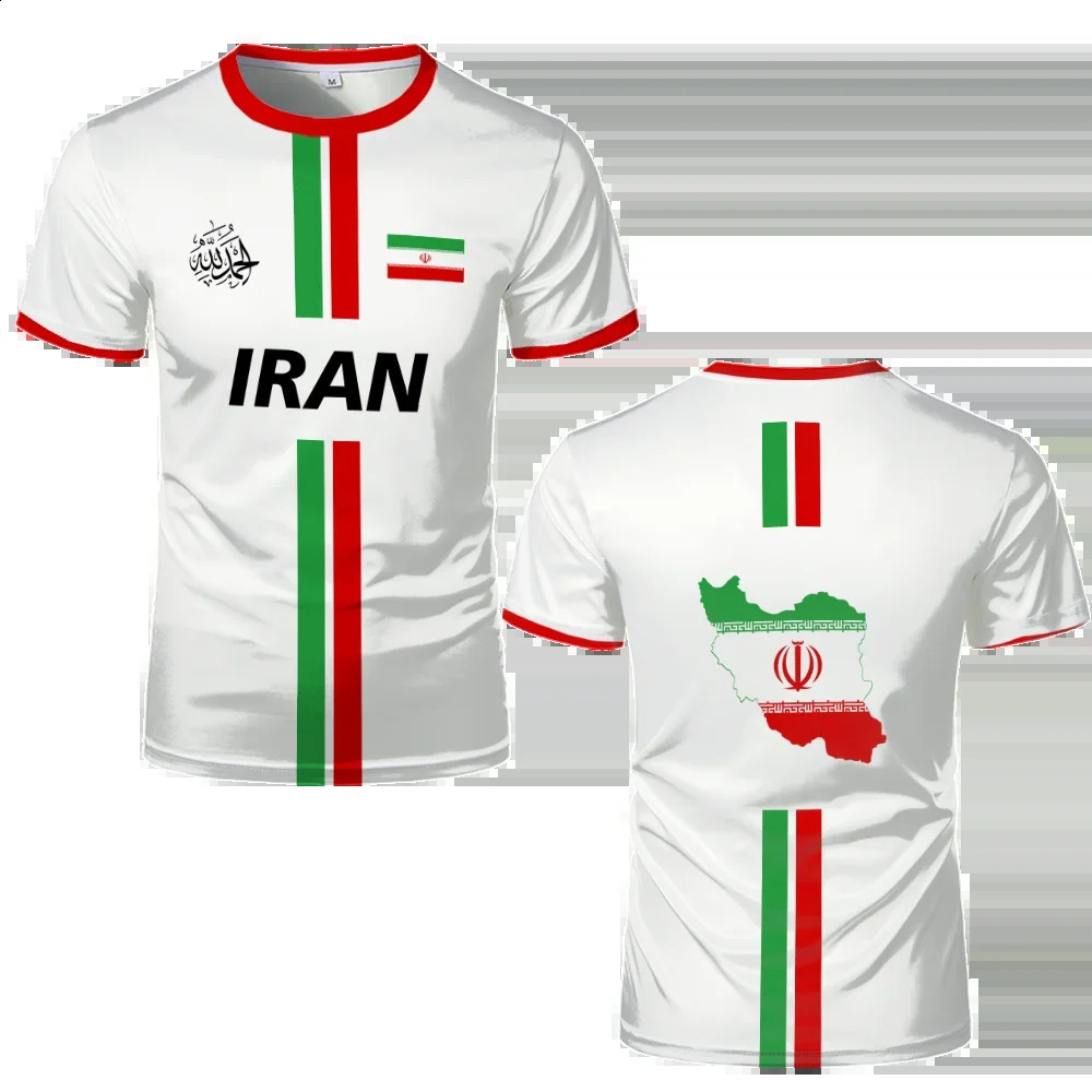 Iran Football Summer Sports Breathable Quickdrying ONeck Short Sleeve Tshirt Iranian Flag Map Pattern Unisex Tops Gift 260626 - view 5