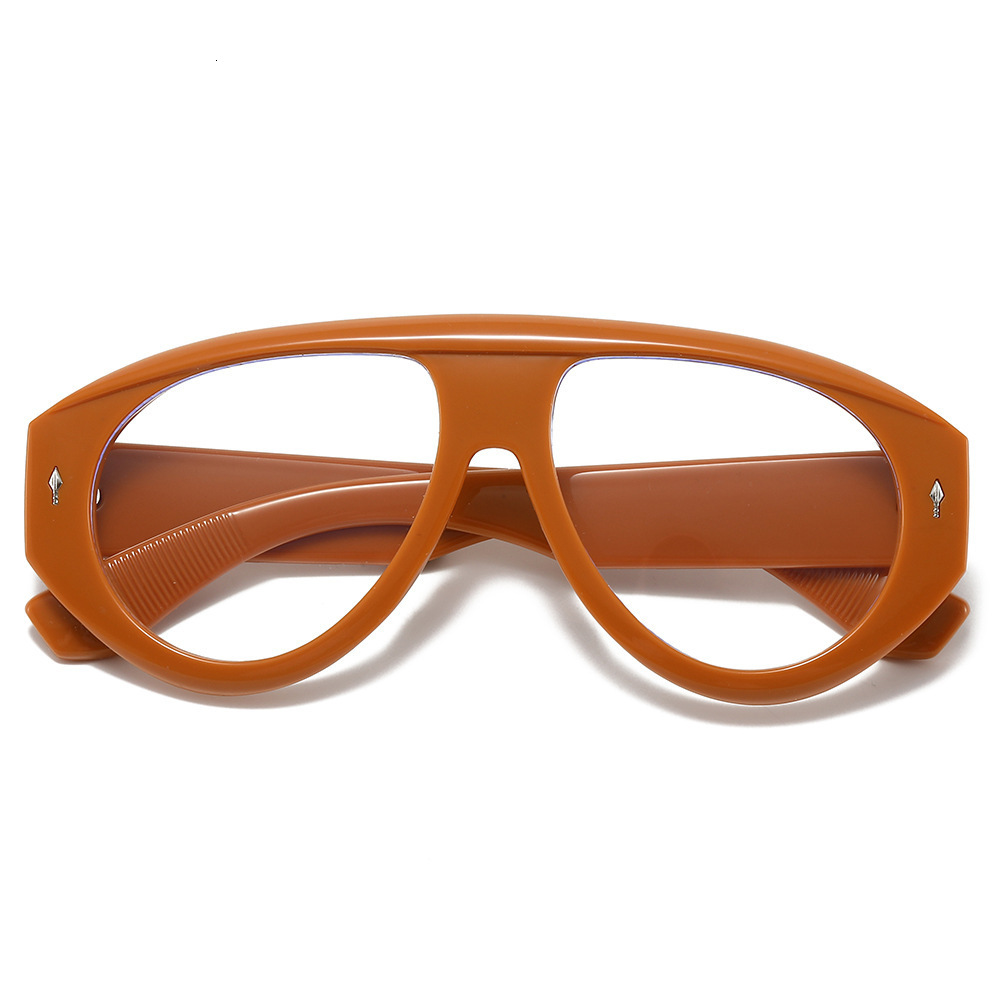 2026 New Model European And American Fashion Large Frame Non-Prescription Glasses, Trendy Street Style, Personalized Retro Anti-Blue Light - view 3