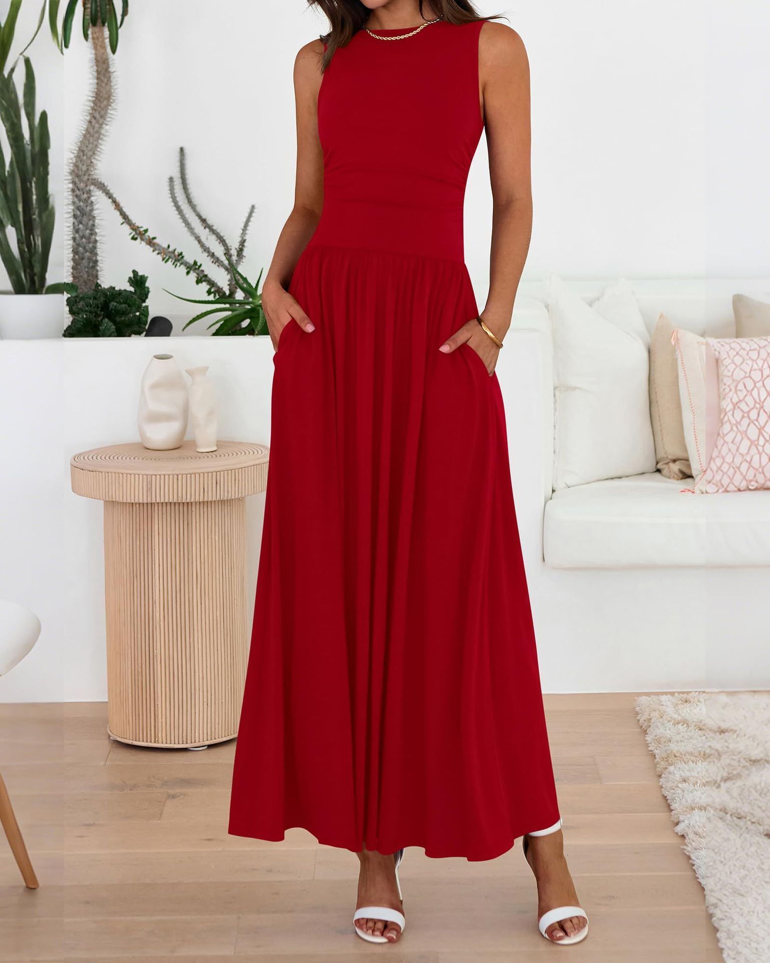 2025 New E-Pleated Pocket Long Dress - view 9