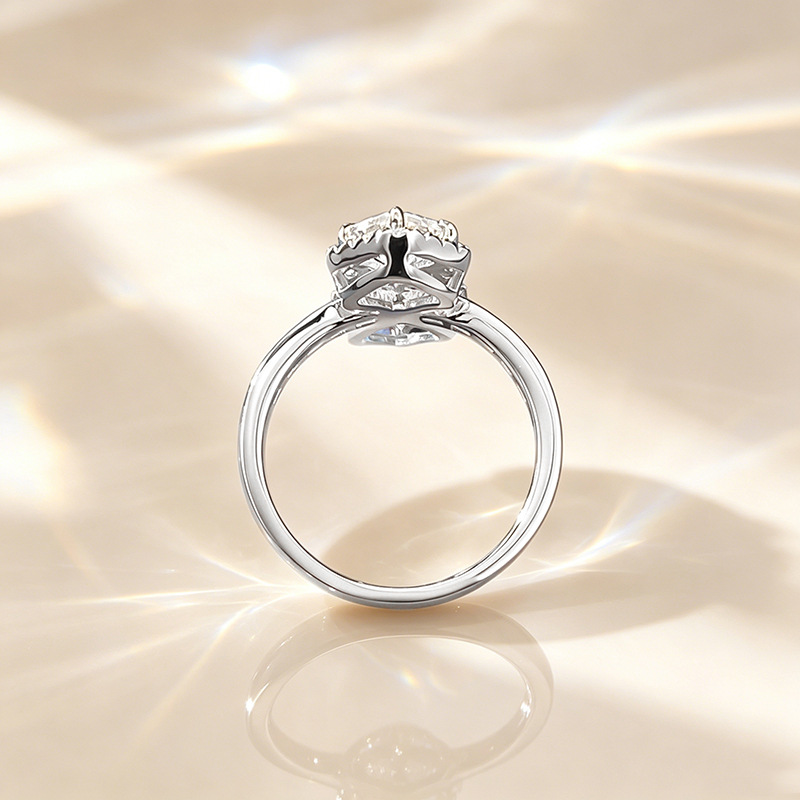 2026 Choucong Designer Wedding Rings Ins Top Sell Luxury Jewelry Pure 100% 925 Sterling Silver Asscher Cut High Carbon Diamond Eternity Women Bridal R - view 4