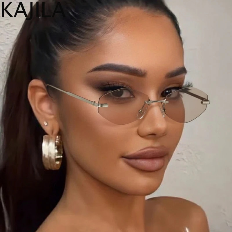 Small Hexagon Rimless Sunglasses Women 2025 y Retro Metal Frameless Polygon Sun Glasses Trendy Outdoor Shades UV400 260626