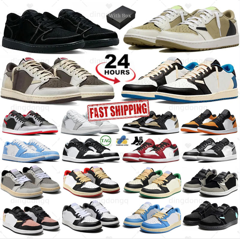 Designer Travi Low 1 Scarpe Da Basket Uomo Donna Trainer 1S OG Triple Nero Bian…