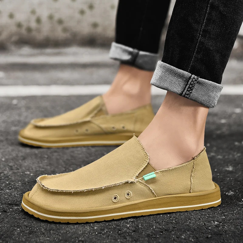 2026 Spring Handmade Canvas Casual Men Shoes Fashion Sneakers Man Loafers Breathable Low Top Flat Shoes Soft Driving 260626 - view 5