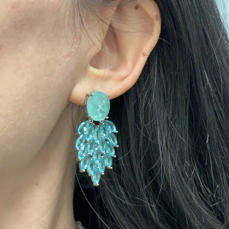 Bilincolor Fashion Green Earring for Women Wedding Bridal Jewelry 260625 - view 5