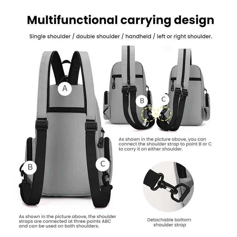 BackpackSports Multi Functional Oxford Mini Chest BagMens Shoulder BagSuitable for Daily CommutingOutdoor SportsTravelEtc M260626 - view 4