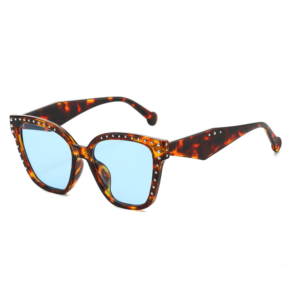 2026 New European And American Fashion Women's Trendy Versatile Studded Sunglasses Color-Block Glasses For Men - view 5