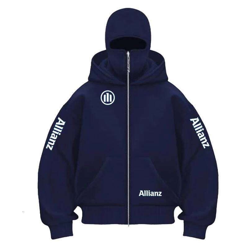 2026 Allianz logo Hombres Zip capucha Invierno Clido Casual Sudadera Y2K con Capucha Mascarilla Diseo de Cremalle W260626 - view 5