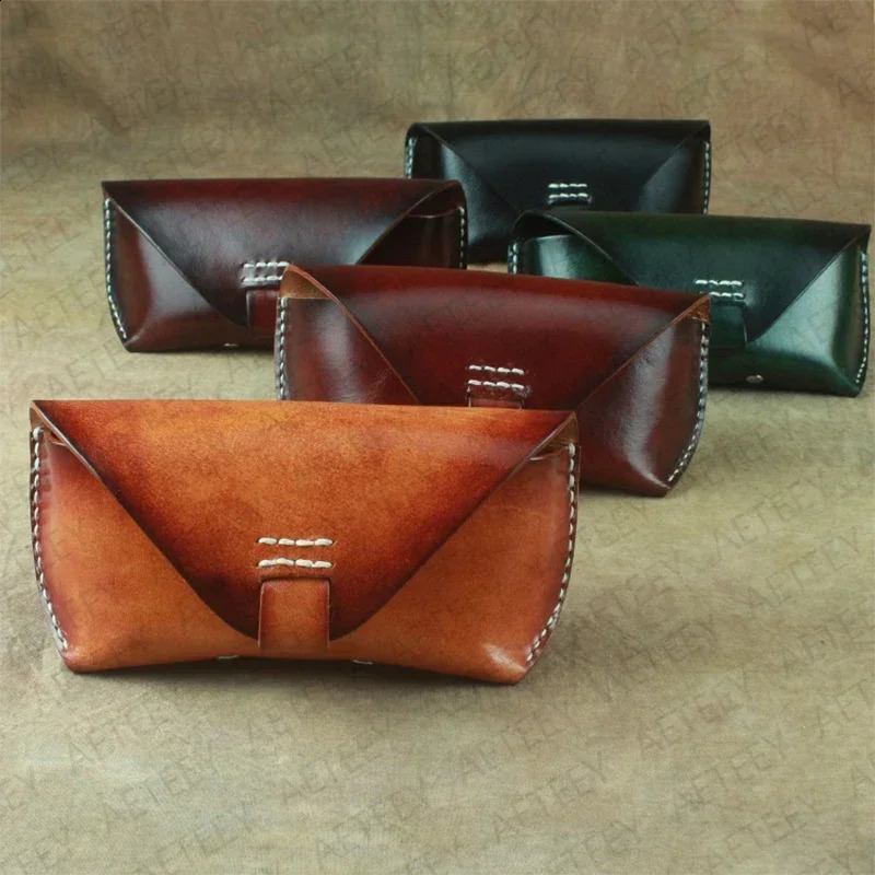 LaseEngraved Custom Vintage Sunglass Case-Handcrafted Cowhide Belt Bag with Magnetic BuckleRetro Leather Eyewear Organizer 260625 - view 3