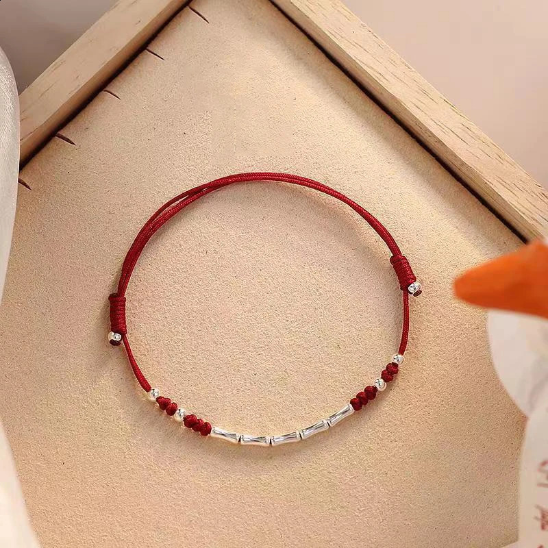 Lucky Bamboo Handmade Braided Red String Bracelet For Women Adjustable Wristband Friends Lovers Gifts 260617 - view 4