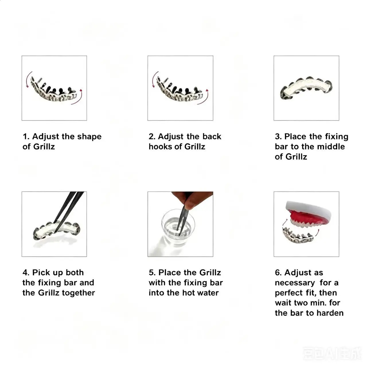Gold Silver Plated HIP HOP Teeth Grillzs Top Bottom Grills Set With silicone Shiny Tooth Sets 260626 - view 6