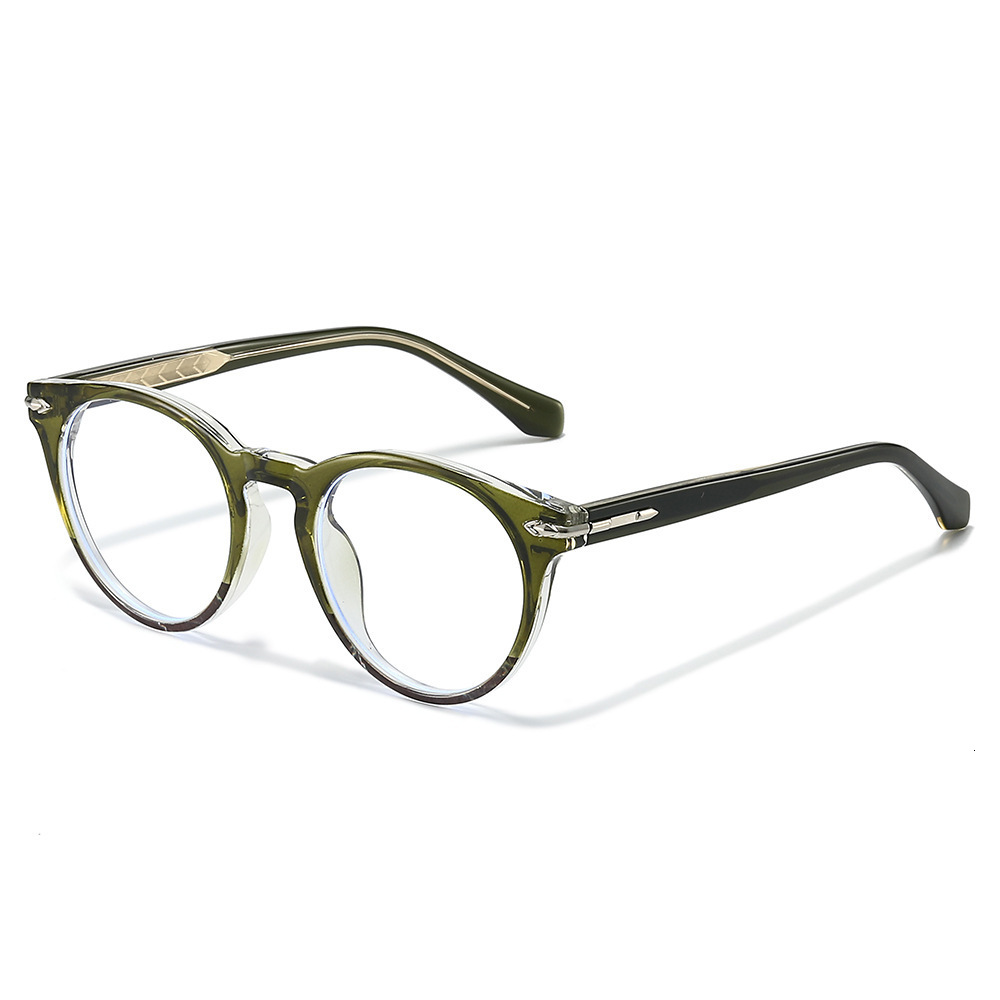 2026 Retro Round Fashion Eyeglass Frame European And American Simple Versatile Exquisite TR Material Pin Insert Flat Lens Glasses - view 6