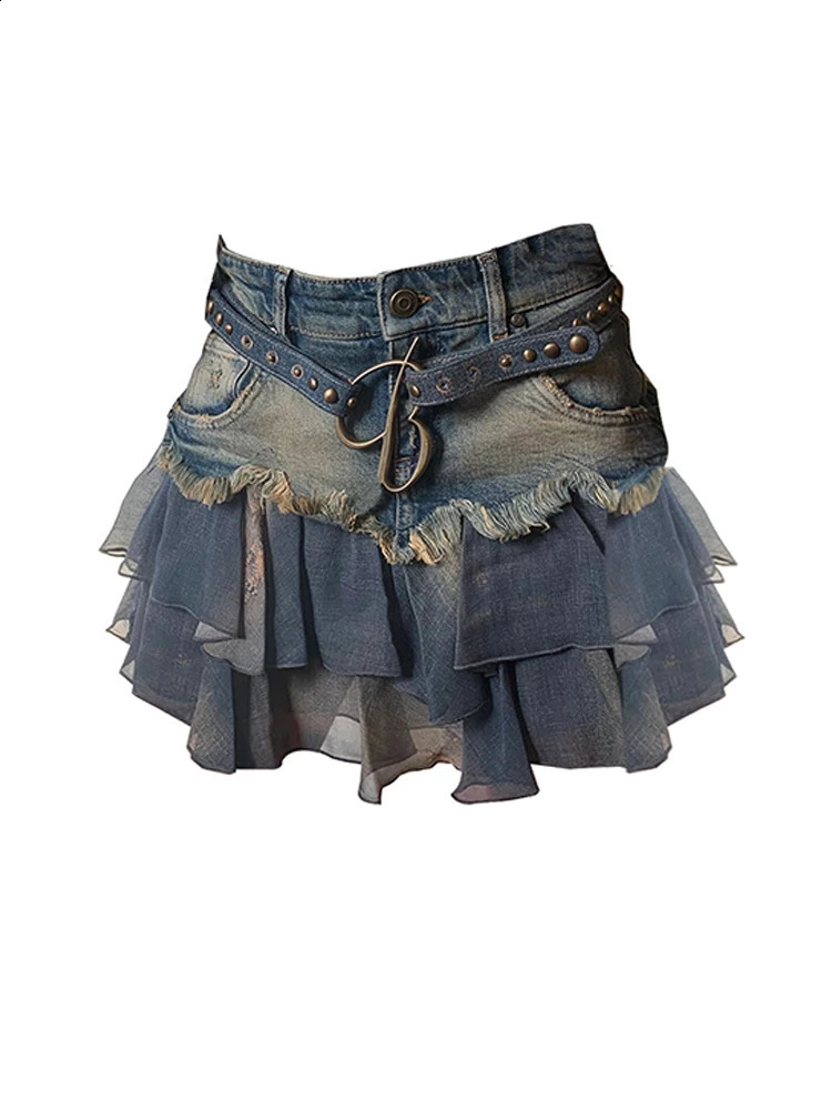 Women Patchwork Skirt Vintage Y2k Summer Harajuku Korean Style Streetwear Elegant Fashion Aline Mini Pippie Clothes 260626 - view 4