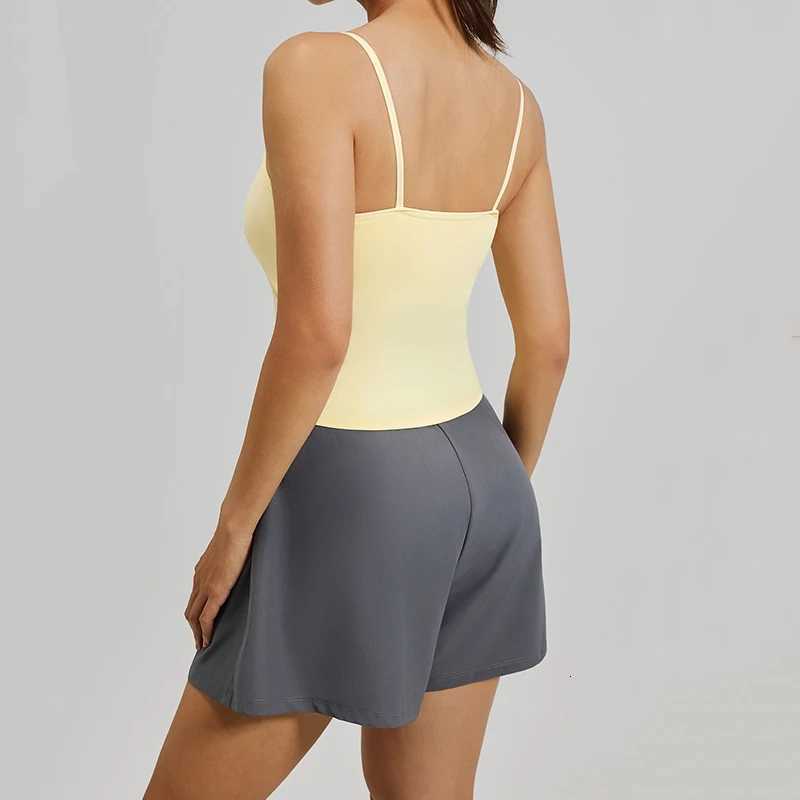 Sets Matching Womens Fixed Pilates Built-In Bra Pads Tank Top with Pockets Loose Workout Shorts High Stretch 2 Piece Yoga Sets M260626 - view 5