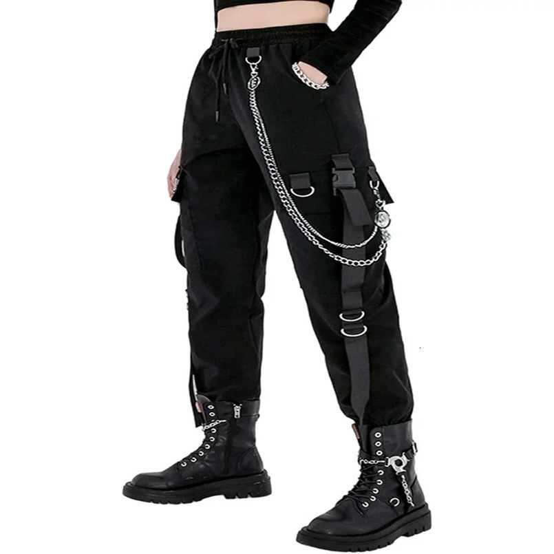 Black Casual Pants for Women in Spring Autumn Korean Style Ins HipHop Student Loose HighWaisted Slim Legged Cargo Trendy 260625
