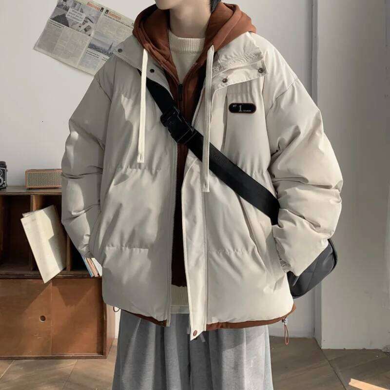 Thick Set for Fake Two piece Jacket, Rascal Handsome Men's Winter Warm Cotton Jacket J260626 - view 4