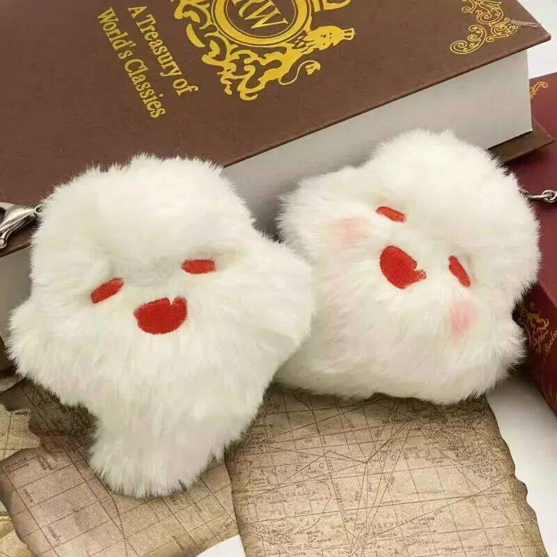 Kawaii Halloween Little Ghost Keychains Game Genshin Impact Hutao Cosplay Chain Unisex Plush Doll Pendant Key Rings 26Y0626 - view 3