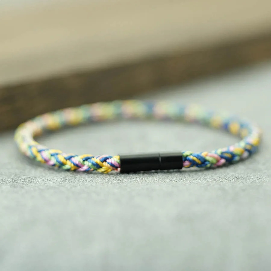 Simple Style Handmade Colorful Braided Bracelet Men Hand Rope Unisex Jewelry Leisure Pulseira Couple Braclet for Him 260617 - view 7