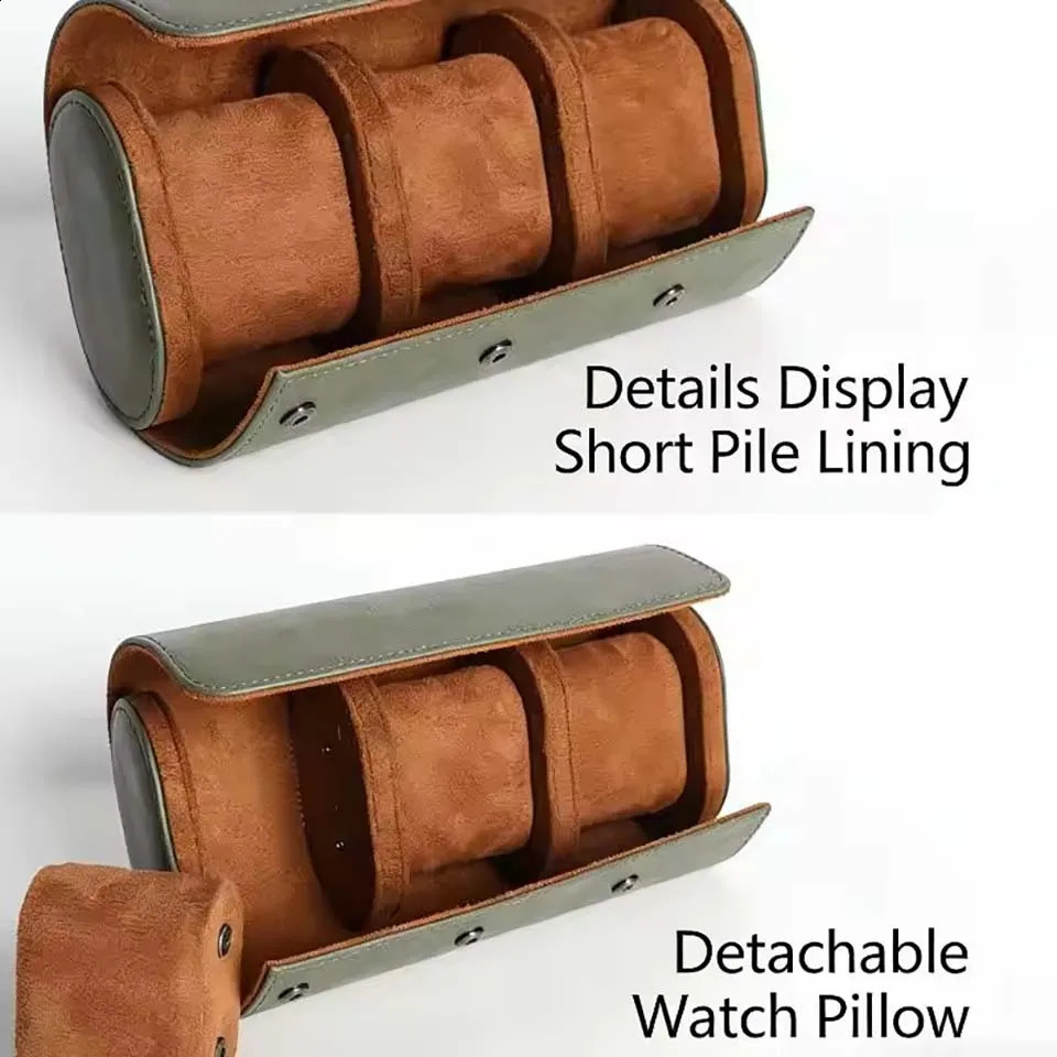 For Men Women Leather Watch Roll 1 2 3 slots Genuine Storage Box Travel Bag Watch Case Gift Box Watch Pouch 260625 - view 6