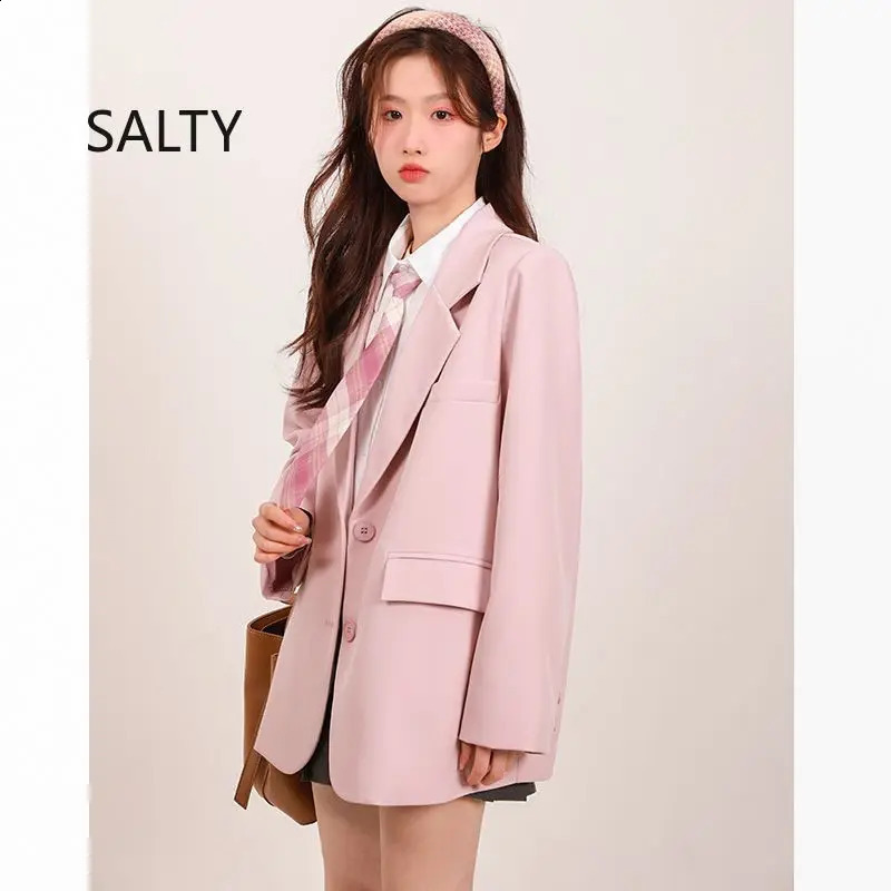 Pink Blazer Women Spring Korean Loose Student Jacket Woman Solid Office Elegant Blazers Female 260625 - view 4