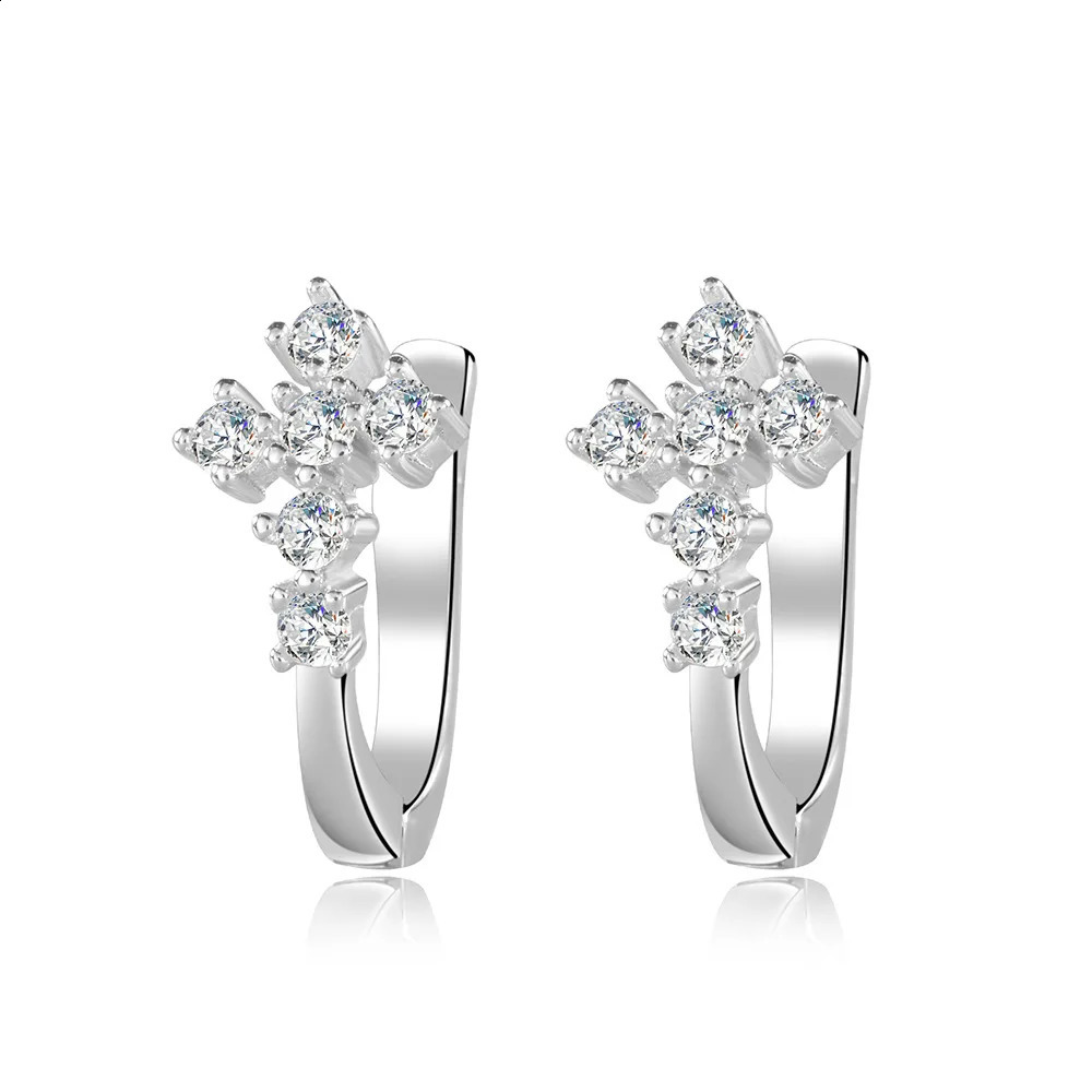 selling 18K white gold cross earrings for women and platinum PT950 Ushaped personalized hiphop ear clip 260623 - view 6