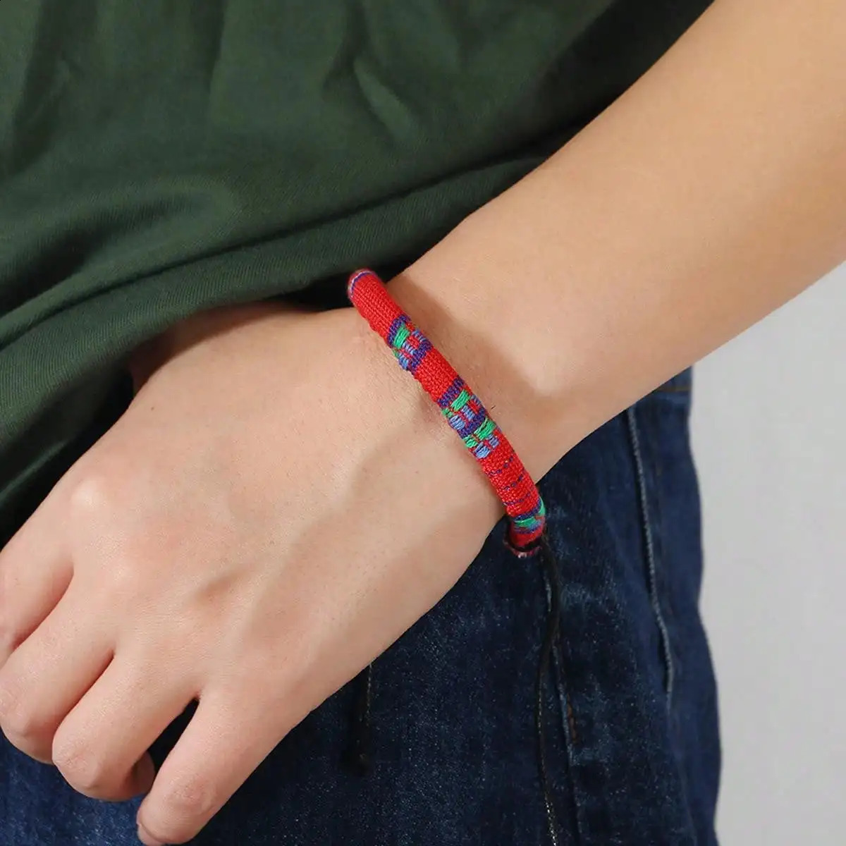 12pcs Selling Cotton Bohemian Color Hand Rope Unisex Bracelet 260617 - view 5