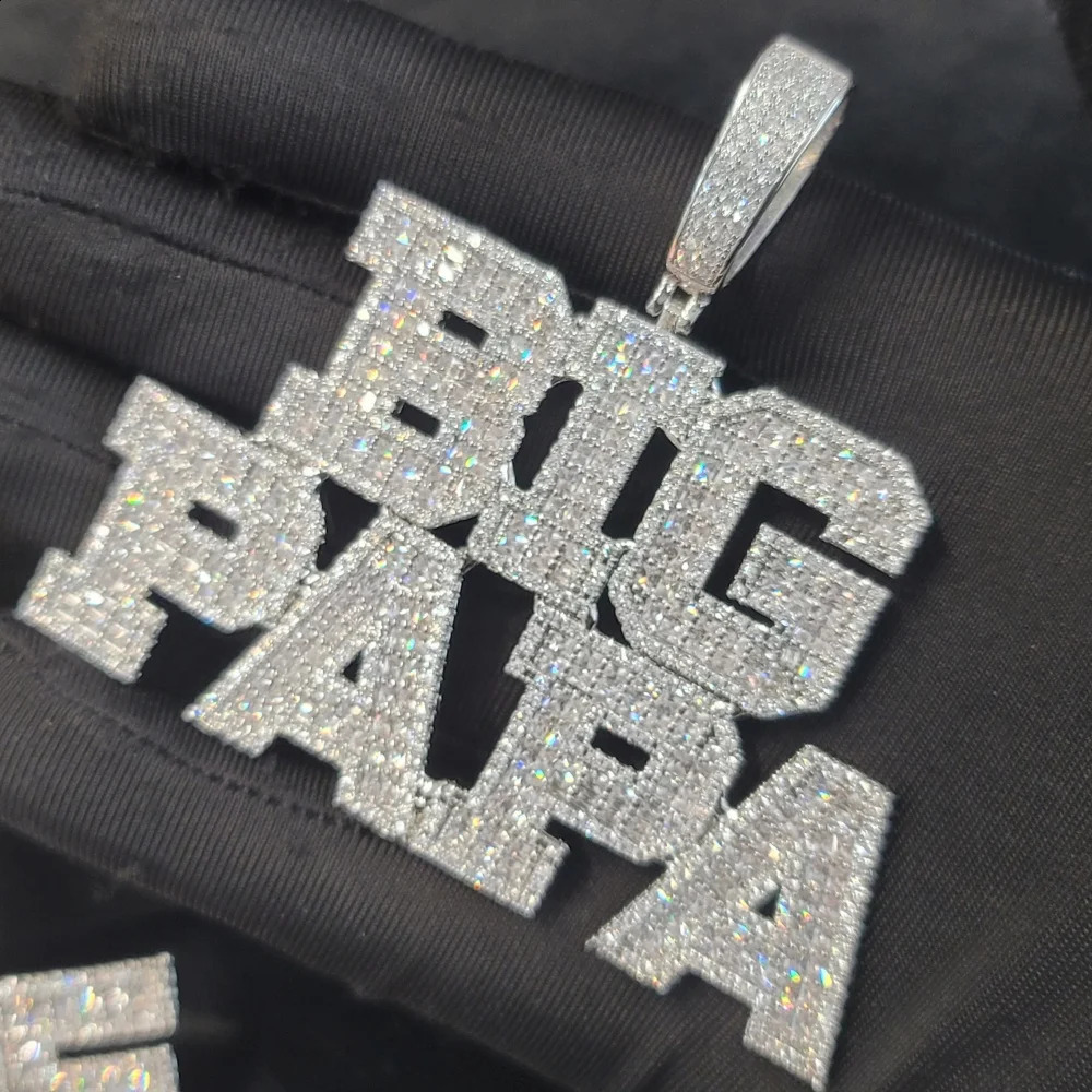 Custom Baguettecz Letter Pendant Iced Out Chain Fashion Two Rows Name Necklace Solid Back University Font Hip Hop Jewelry Gifts 260615 - view 4
