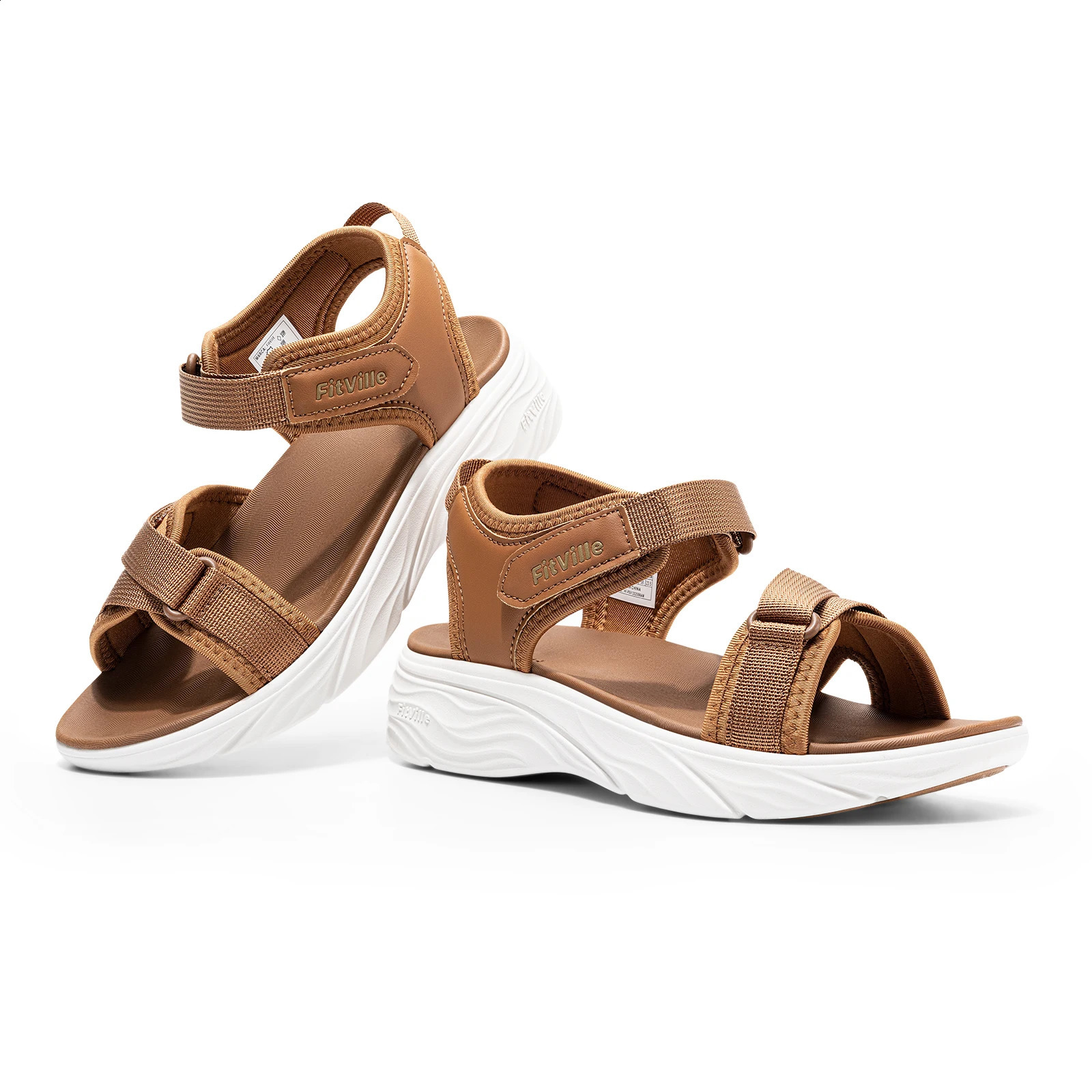 FitVille Wide WomenS Summer Sandals With Arch Support Lightweight Bohemian Casual Beach Wedge Adjustable Strap 260626