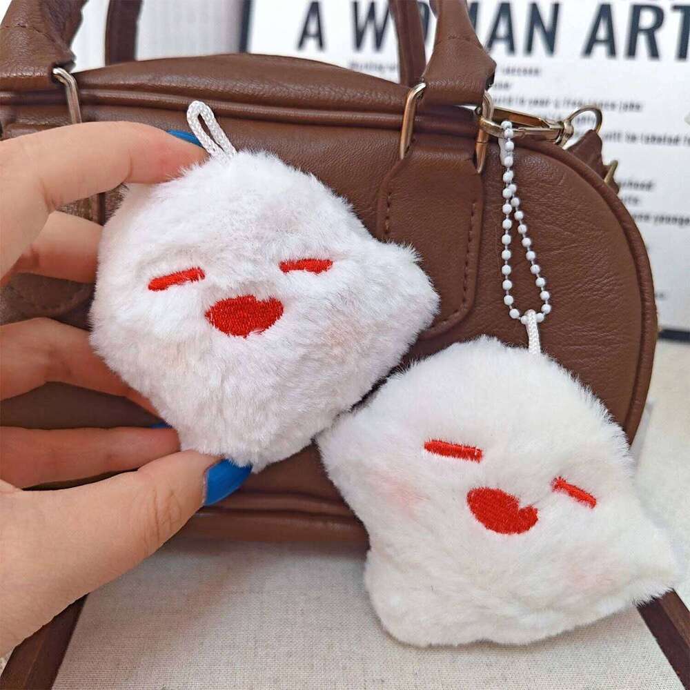 Kawaii Halloween Little Ghost Keychains Game Genshin Impact Hutao Cosplay Chain Unisex Plush Doll Pendant Key Rings 26Y0626 - view 6